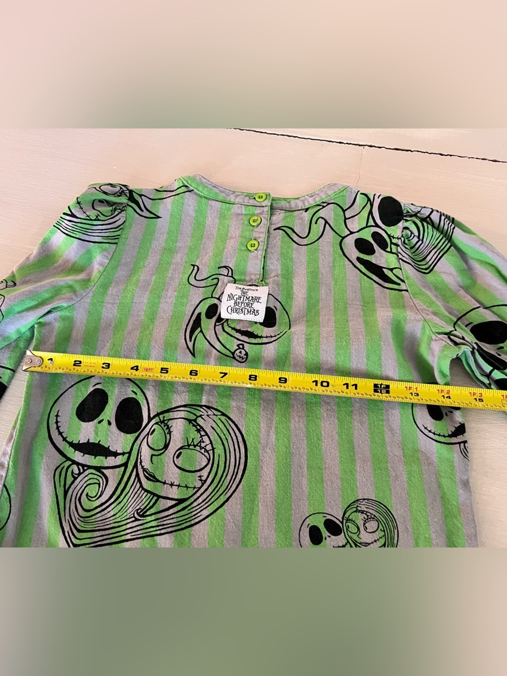 Disney Nightmare Before Christmas  Girls Size 7/8 Jack Sally Green nightgown pjs - Picture 6 of 6